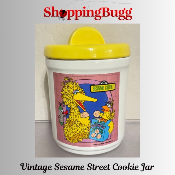 Vintage 1980 Sesame Street Big Bird Ceramic Cookie Jar w/Lid 8" Tall MUPPET Inc. - Picture 1 of 16